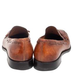 مملوكة مسبقًا حذاء لوفرز سالفاتوري فيراغامو جلد بني مقاس 43.5