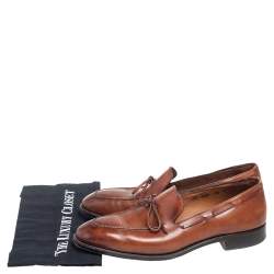 مملوكة مسبقًا حذاء لوفرز سالفاتوري فيراغامو جلد بني مقاس 43.5