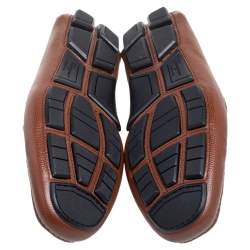 Pre Owned حذاء لوفرز سالفاتوري فيراغامو باريغي درايفر جلد سحلية بني مقاس 41