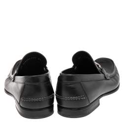 مملوكة مسبقًا حذاء لوفرز سالفاتوري فيراغامو غانسيني بيت جلد أسود مقاس 42.5