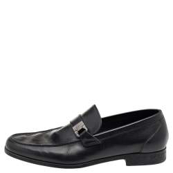 Pre Owned حذاء لوفرز سالفاتوري فيراغامو تانغيري جلد أسود مقاس 43