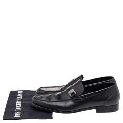 Pre Owned حذاء لوفرز سالفاتوري فيراغامو تانغيري جلد أسود مقاس 43