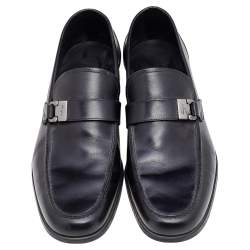 Pre Owned حذاء لوفرز سالفاتوري فيراغامو تانغيري جلد أسود مقاس 43