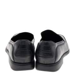 Salvatore Ferragamo Black Leather Slip On Penny Loafers Size 41