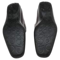 Salvatore Ferragamo Dark Brown Leather Gancini Bit Slip On Loafers Size 42