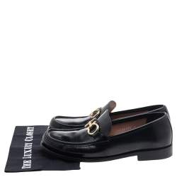 Pre Owned Salvatore Ferragamo Black Leather Gancini Bit Loafers Size 43