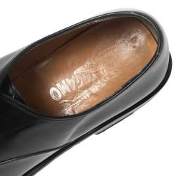 Pre Owned Salvatore Ferragamo Black Leather Lace-Up Oxfords Size 43