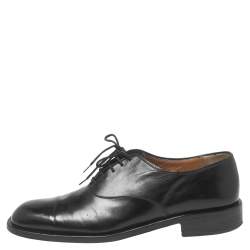 Pre Owned Salvatore Ferragamo Black Leather Lace-Up Oxfords Size 43