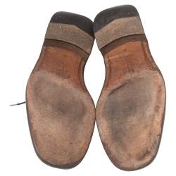 Pre Owned Salvatore Ferragamo Black Leather Lace-Up Oxfords Size 43