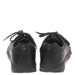 Salvatore Ferragamo Black Leather Cube 8 Logo Sneakers Size 44