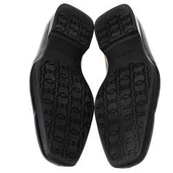 Pre Owned حذاء لوفرز سالفاتوري فيراغامو جلد أسود سليب أون مقاس 44