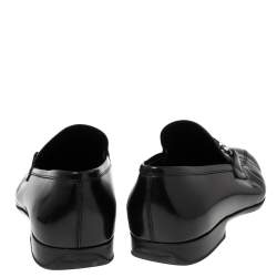 Pre Owned حذاء لوفرز سالفاتوري فيراغامو جلد أسود سليب أون مقاس 44