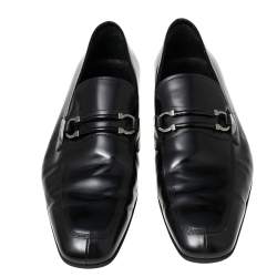 Pre Owned حذاء لوفرز سالفاتوري فيراغامو جلد أسود سليب أون مقاس 44