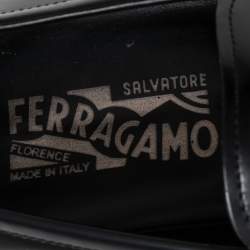 Pre Owned حذاء لوفرز سالفاتوري فيراغامو جلد أسود سليب أون مقاس 44