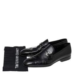 Pre Owned حذاء لوفرز سالفاتوري فيراغامو جلد أسود سليب أون مقاس 44