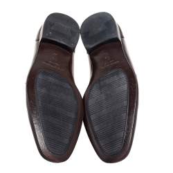 مملوكة مسبقًا حذاء لوفرز سالفاتوري فيراغامو بافيا غانشيني بيت جلد عنابي مقاس 40.5