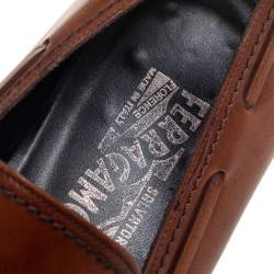 Salvatore Ferragamo Brown Leather Tassel Slip On Loafers Size 42