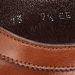 Pre Owned Salvatore Ferragamo Brown Brogue Leather Lace Up Derby Size 43.5