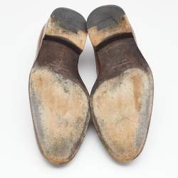 Pre Owned Salvatore Ferragamo Brown Brogue Leather Lace Up Derby Size 43.5