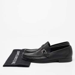 مملوكة مسبقًا Salvatore Ferragamo Black Leather Adam Loafers Size 42.5