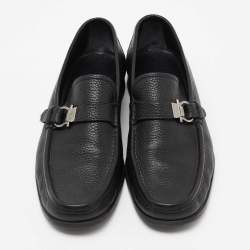 مملو كة مسبقًا Salvatore Ferragamo Black Leather Adam Loafers Size 42.5
