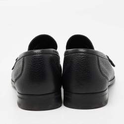 مملوكة مسبقًا Salvatore Ferragamo Black Leather Adam Loafers Size 42.5