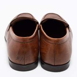 Pre Owned حذاء لوفرز سالفاتوري فيراغامو كونر جلد بني مقاس 46