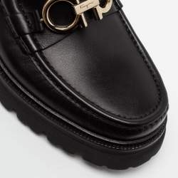 مملوكة مسبقًا Salvatore Ferragamo Black Leather Gancini Bit Loafers Size 41