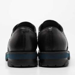 Pre Owned Salvatore Ferragamo Black Leather Oxford Slip-On Sneakers Size 41