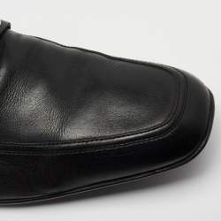 Pre Owned Salvatore Ferragamo Black Leather Gancini Slip On Loafers Size 44.5