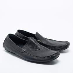 Pre Owned Salvatore Ferragamo Black Leather  Slip On Loafers Size 42 