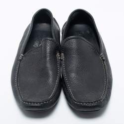 Pre Owned Salvatore Ferragamo Black Leather  Slip On Loafers Size 42 