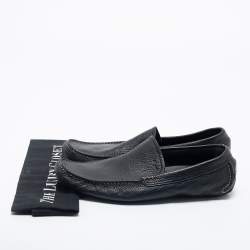 Pre Owned Salvatore Ferragamo Black Leather  Slip On Loafers Size 42 