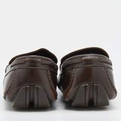 مملوكة مسبقًا Salvatore Ferragamo Dark Brown Leather Penny Slip On Loafers Size 44