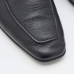 Pre Owned Salvatore Ferragamo Black Leather Mason Gancio Bit Slip On Loafers Size 41