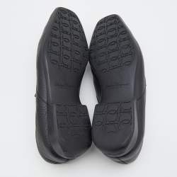 Pre Owned Salvatore Ferragamo Black Leather Mason Gancio Bit Slip On Loafers Size 41