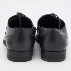 Pre Owned Salvatore Ferragamo Black Leather Lace Up Brogue Derby Size 45