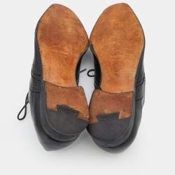 Pre Owned Salvatore Ferragamo Black Leather Lace Up Brogue Derby Size 45
