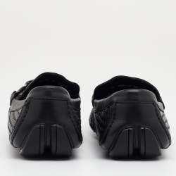 Pre Owned Salvatore Ferragamo Black Woven Leather Parigi Gancio Bit Loafers Size 41.5