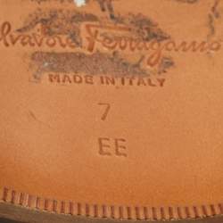 Pre Owned Salvatore Ferragamo Brown Leather Gancini Loafers Size 41