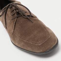 Salvatore Ferragamo Brown Suede Lace Up Sneakers Size 42