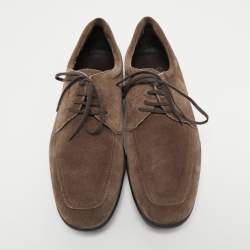 Salvatore Ferragamo Brown Suede Lace Up Sneakers Size 42