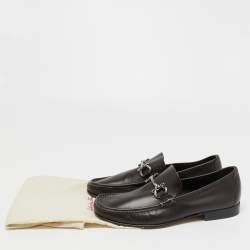 مملوكة مسبقًا Salvatore Ferragamo Brown Leather Gancini Loafers Size 41