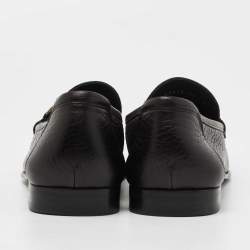 مملوكة مسبقًا Salvatore Ferragamo Black Leather Gancini Loafers Size 41