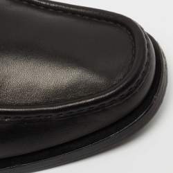 مملوكة مسبقًا Salvatore Ferragamo Black Leather Slip On Loafers Size 41 
