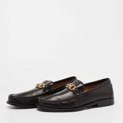 مملوكة مسبقًا Salvatore Ferragamo Black Leather Slip On Loafers Size 41 