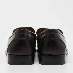 مملوكة مسبقًا Salvatore Ferragamo Black Leather Slip On Loafers Size 41 