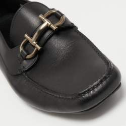 مملوكة مسبقًا Salvatore Ferragamo Black Leather Slip On Loafers Size 42