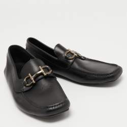 مملوكة مسبقًا Salvatore Ferragamo Black Leather Slip On Loafers Size 42