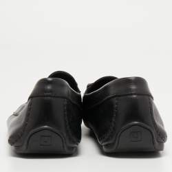 مملوكة مسبقًا Salvatore Ferragamo Black Leather Slip On Loafers Size 42